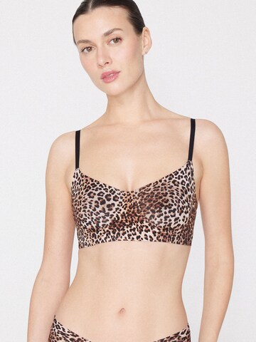 Tezenis Bralette Bra 'Natural Lifting' in Brown: front