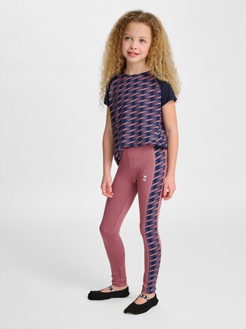 Hummel Skinny Sportbroek in Roze
