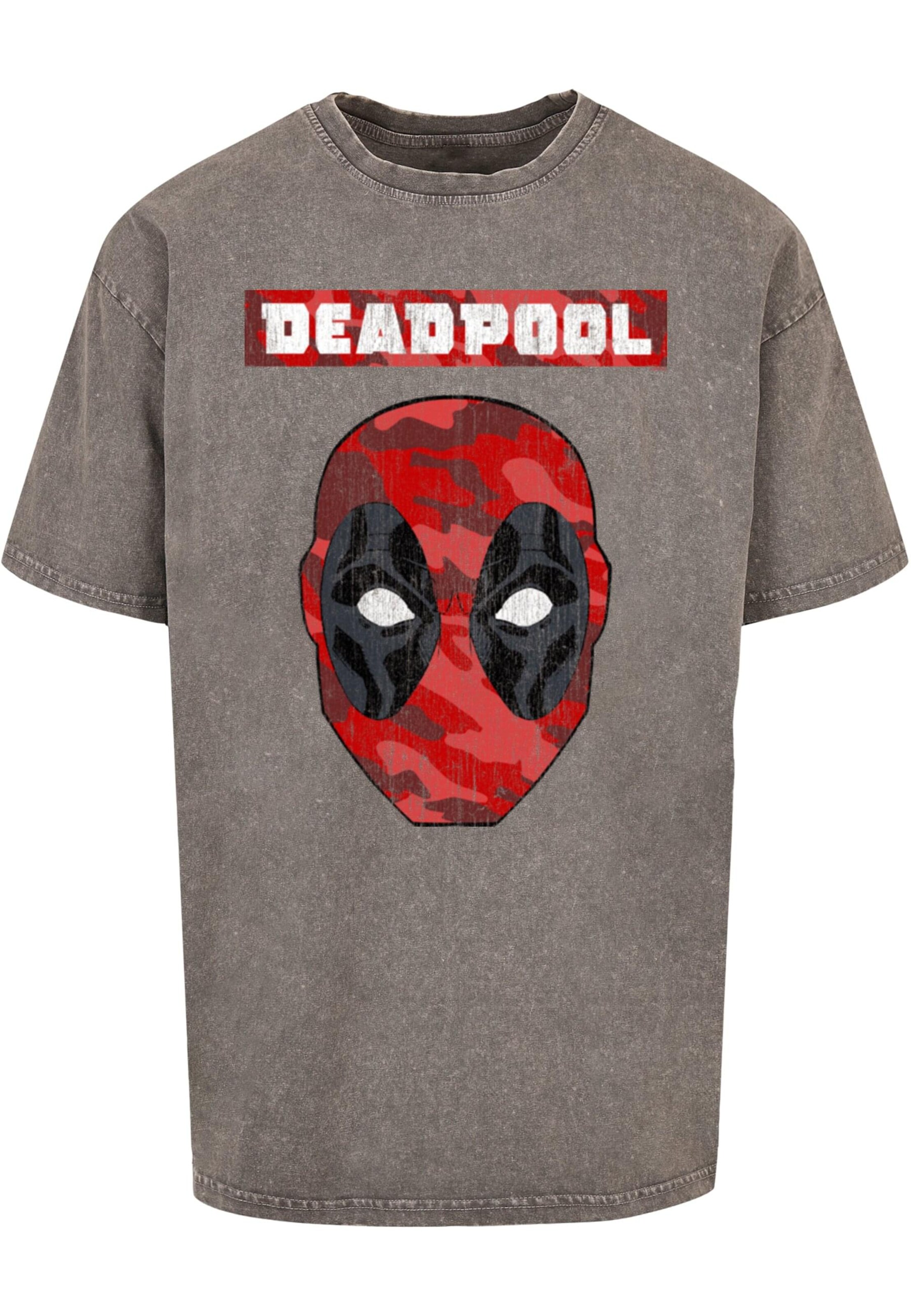 T-Shirt 'Deadpool - Camo Head' ABSOLUTE CULT en gris : devant
