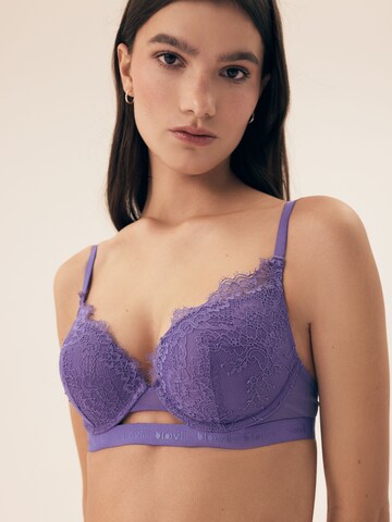 Push-up Reggiseno 'Push-up-BH Ocrissa, florale Spitze, Unterbrustband mit Logo' di ESOTIQ in blu