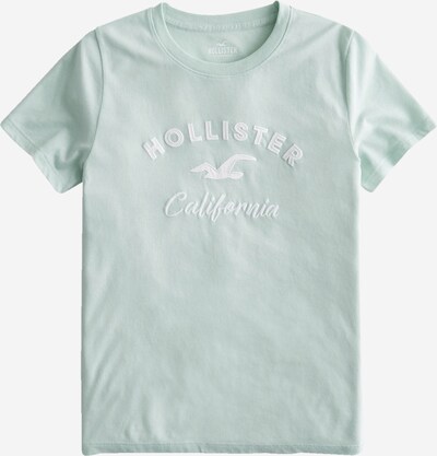 Tricou HOLLISTER pe verde pastel / alb, Vizualizare produs
