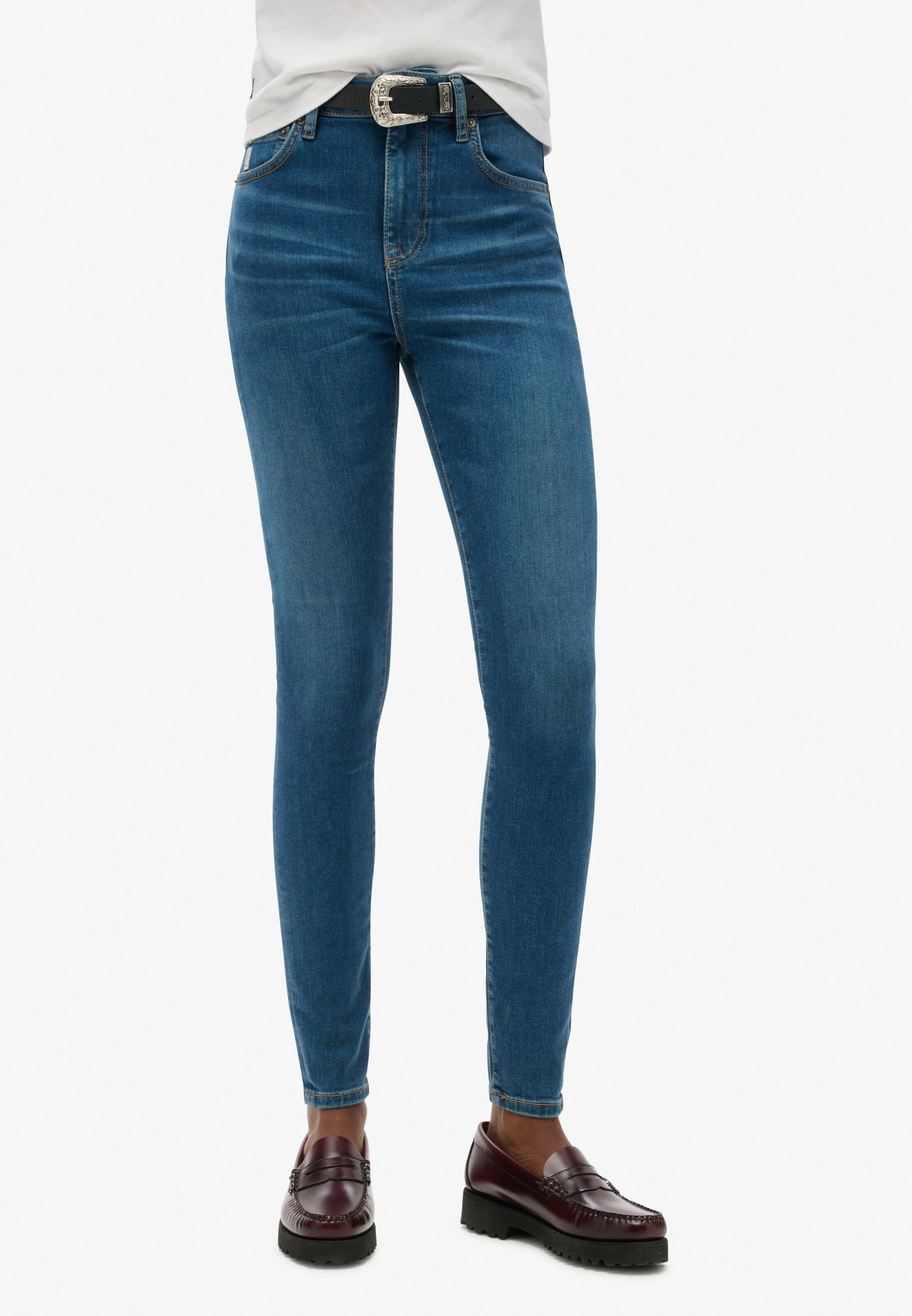 Superdry Skinny Jeans in Blau: Vorderseite