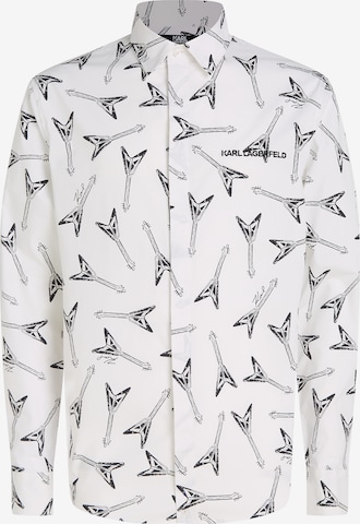 Karl Lagerfeld - Comfort Fit Camisa em branco: frente