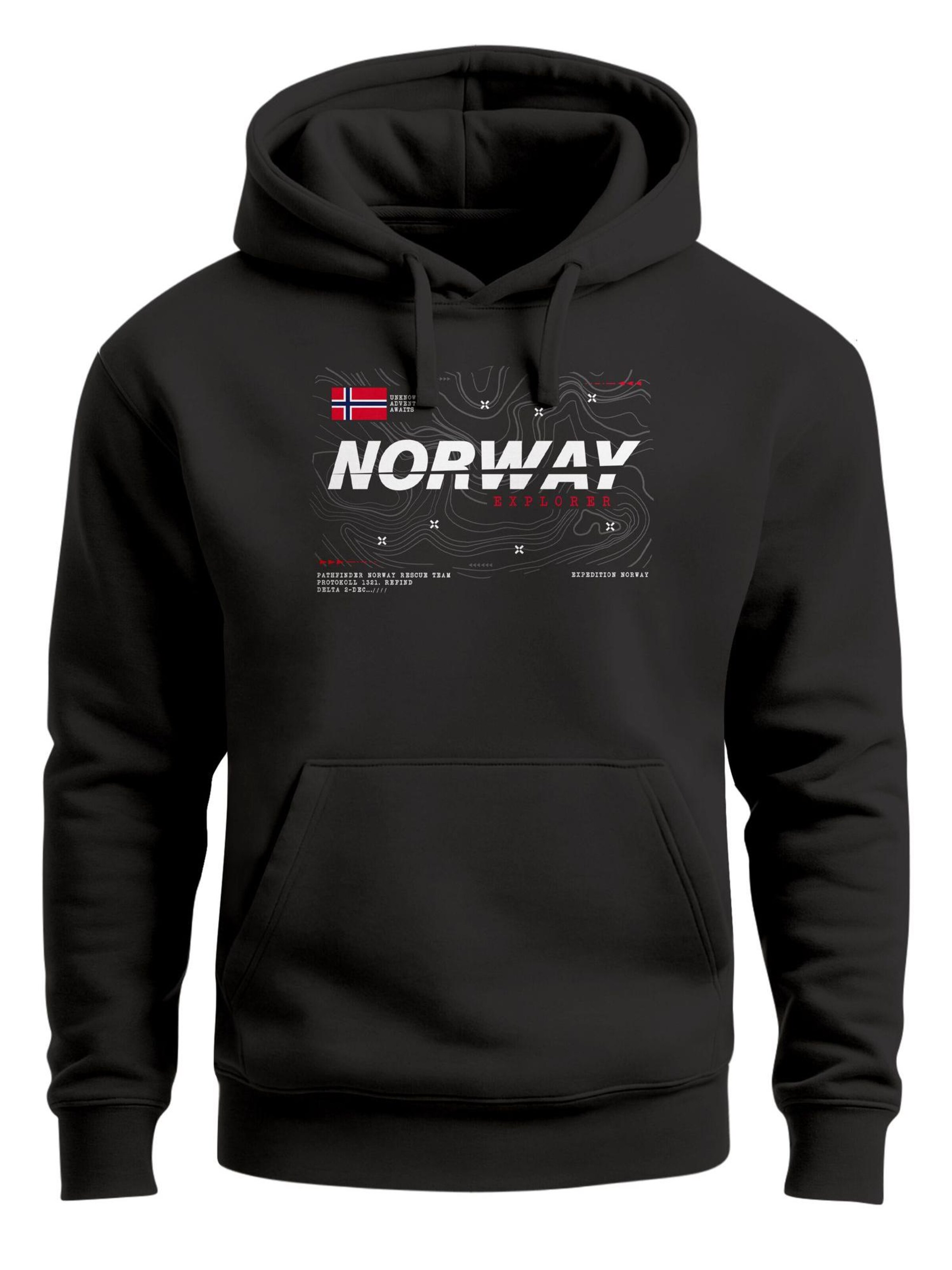 Neverless Sweatshirt 'Norway Explorer'‌‌‌‌‌‌‌‌ in Schwarz: Vorderseite
