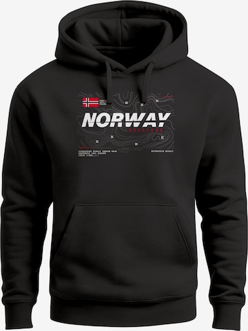 Neverless Sweatshirt 'Norway Explorer' in Schwarz: Vorderseite