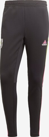 ADIDAS SPORTSWEAR Slim fit Workout Pants 'Juventus Turin Condivo 22' in Black: front