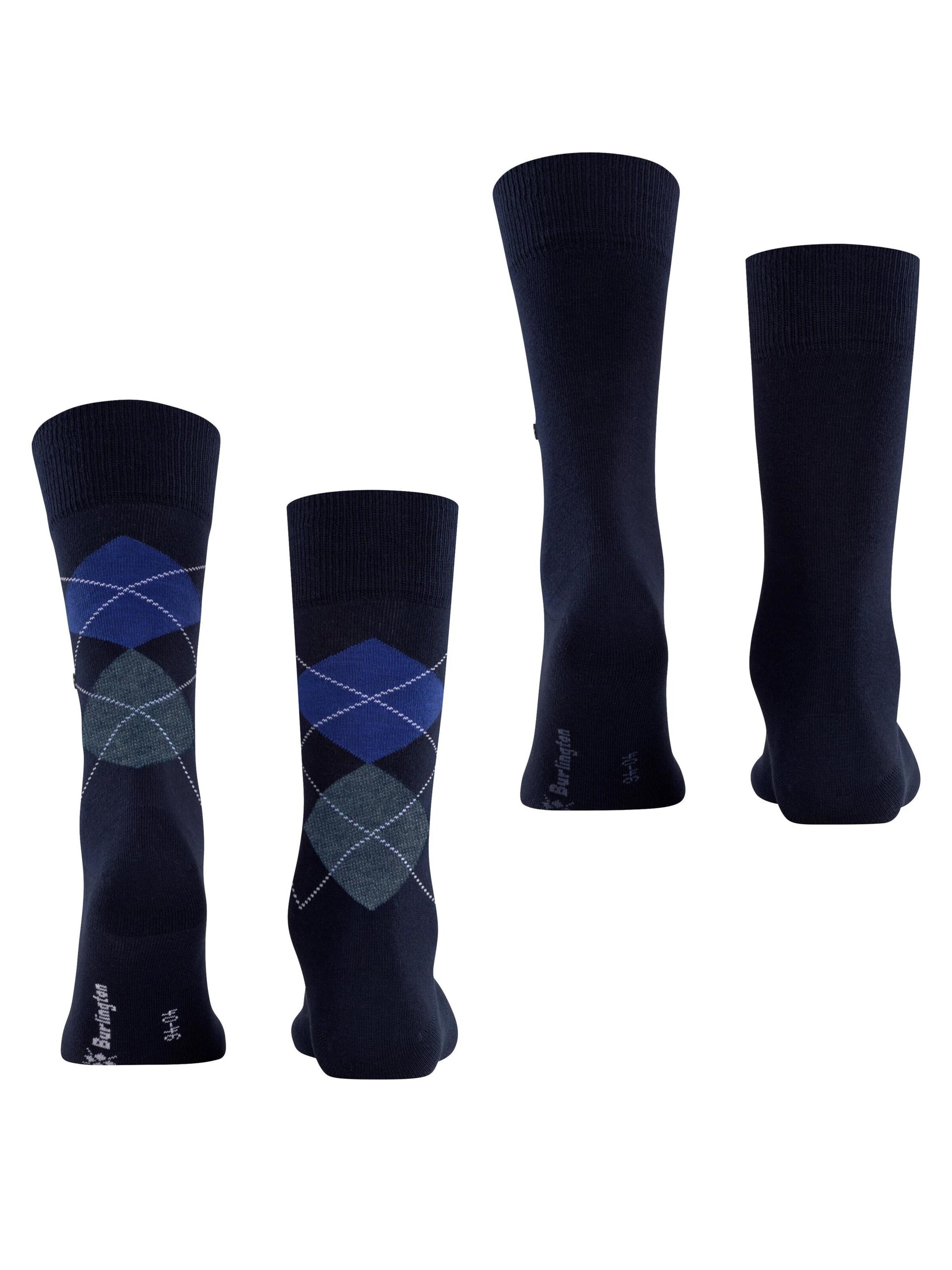 BURLINGTON Socken 'Everyday Argyle Mix 2-Pack'‌ in Blau