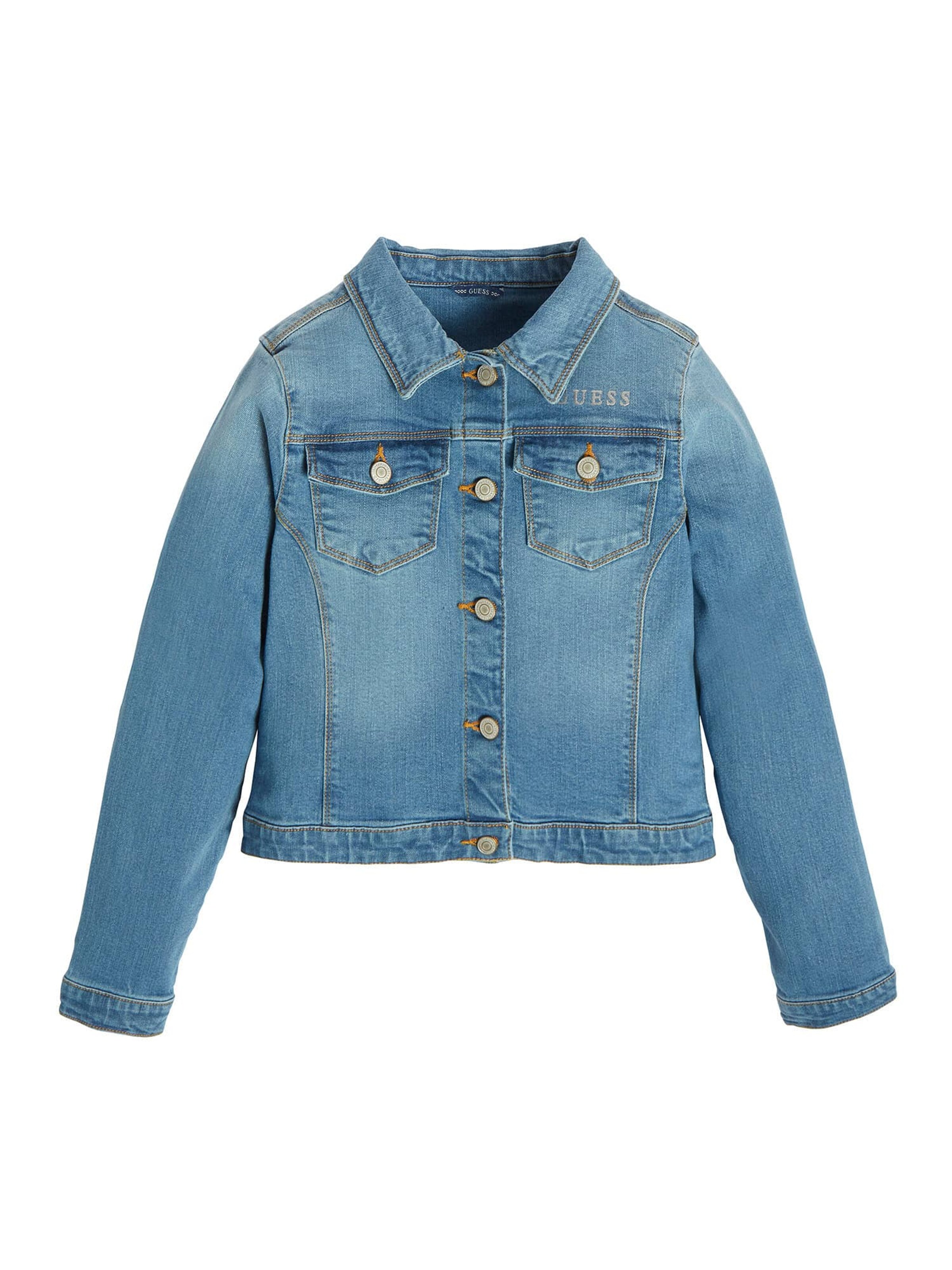 GUESS Tussenjas in Blauw: voorkant