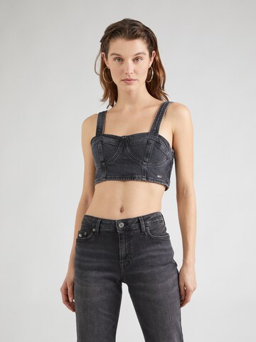 Tommy Jeans Top in Black: front