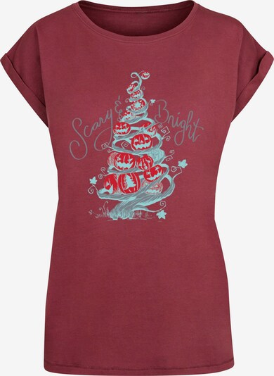 Maglietta 'The Nightmare Before Christmas - Scary And Bright' ABSOLUTE CULT di colore turchese / rosso vino / rosso ciliegia, Visualizzazione prodotti