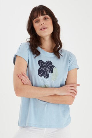 Fransa Shirt mit floralem Print in Blau: predná strana