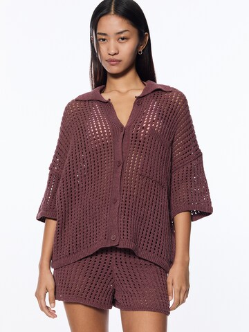Pull&Bear Gebreid vest in Rood
