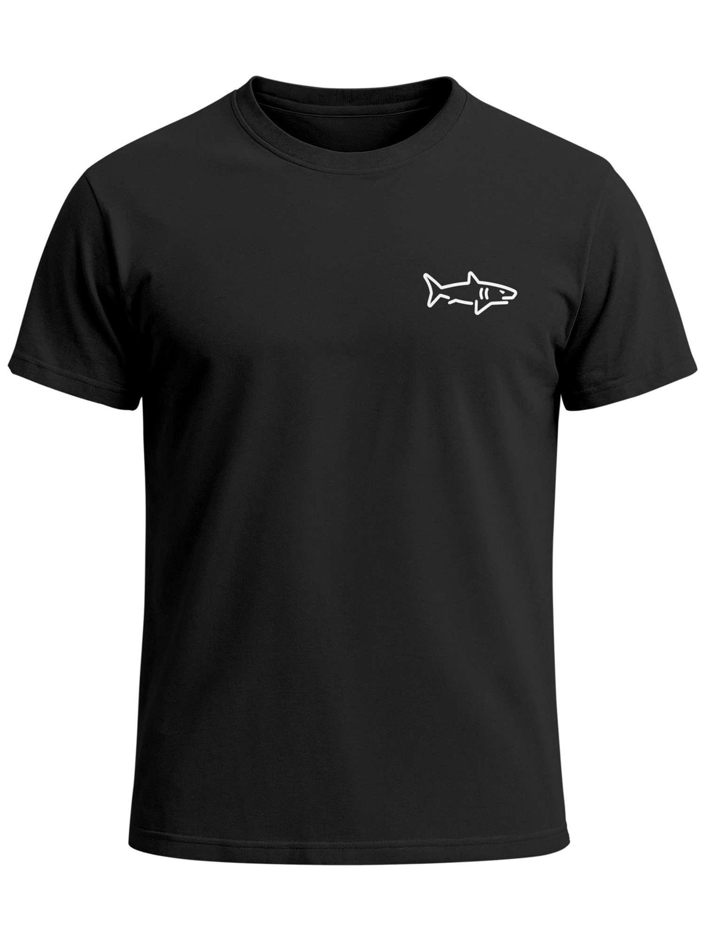 Neverless Shirt 'Shark' in Black: front