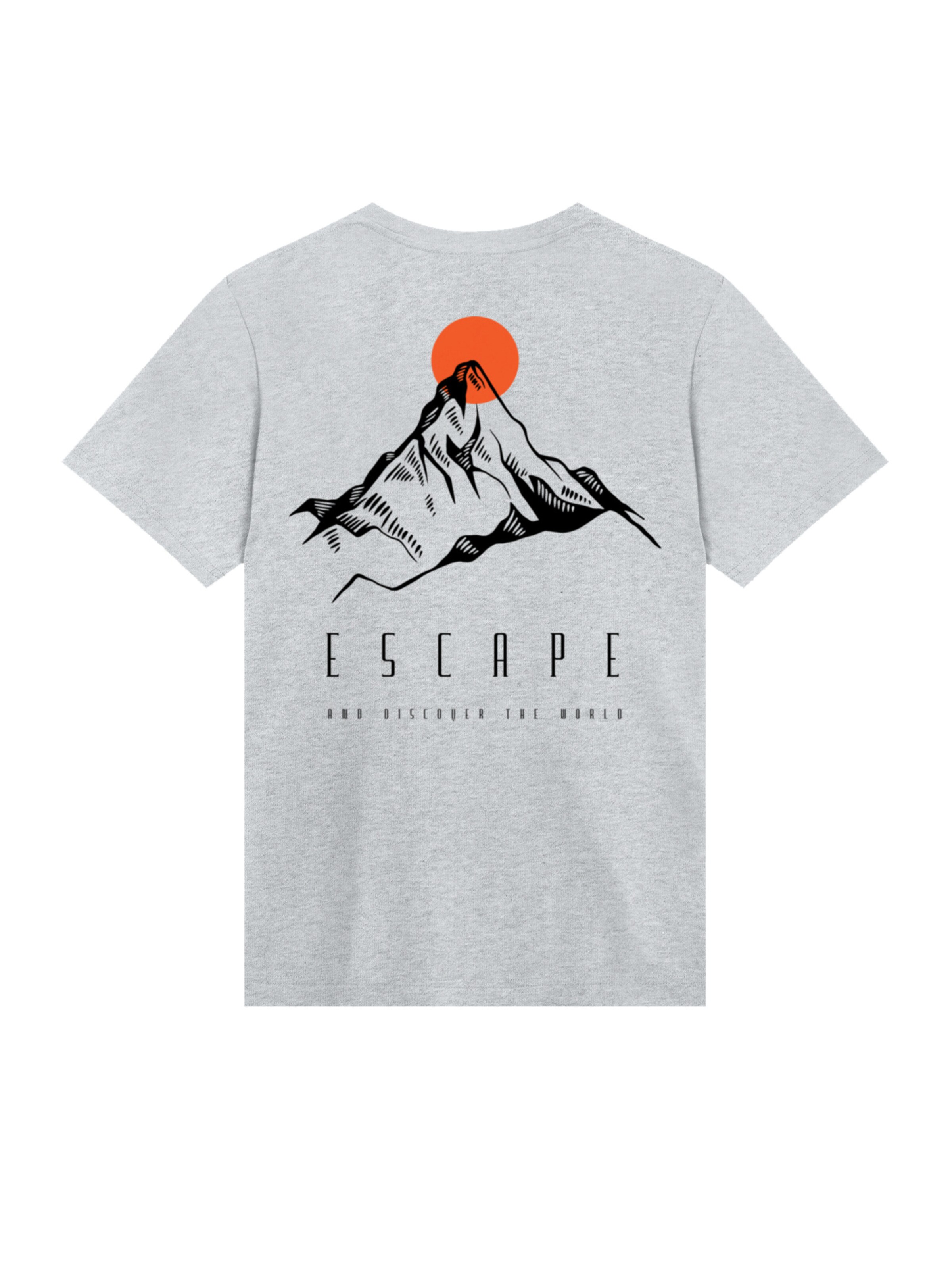 T-Shirt 'Escape Discover the World Mountain' F4NT4STIC en gris : devant