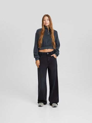 Bershka Wide Leg Jeans in Schwarz