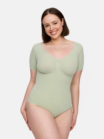 creamy Shapingbody 'T-Shirt Bodysuit Sculpting Shapewear mit String'‌‌‌‌‌‌‌‌‌‌ in Grün: Vorderseite