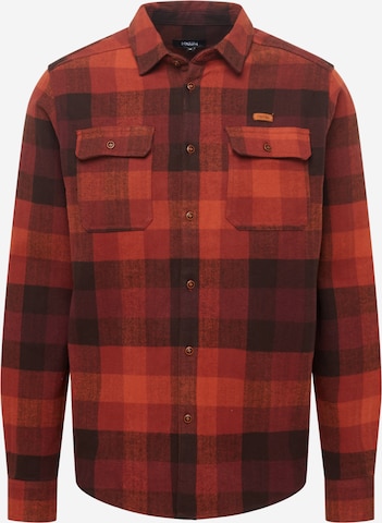 Iriedaily - Camisa 'Lumber Fella' em vermelho: frente