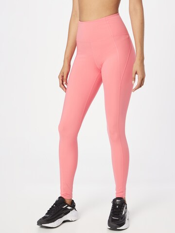 Girlfriend Collective Skinny Sportbroek in Roze: voorkant