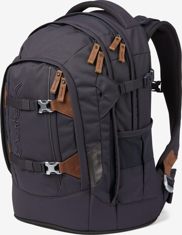 Satch Backpack in Brown: front