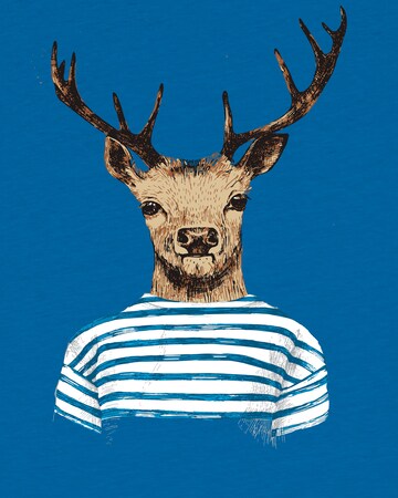 watabout.kids Shirt 'Hirsch' in Blue