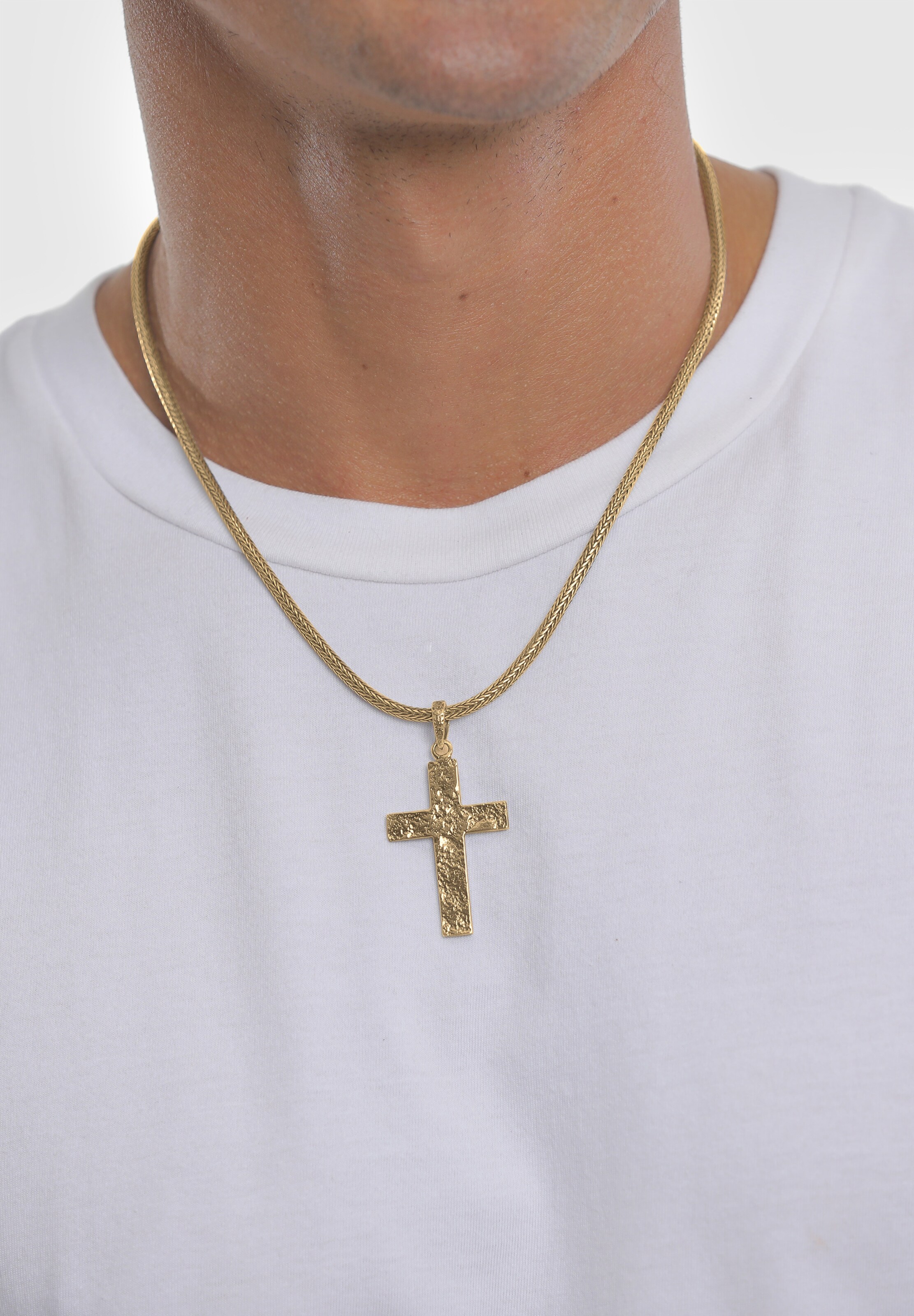 KUZZOI Ketting 'Kreuz' in Goud: voorkant