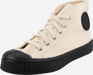 US Rubber Sneakers hoog in Wit: voorkant