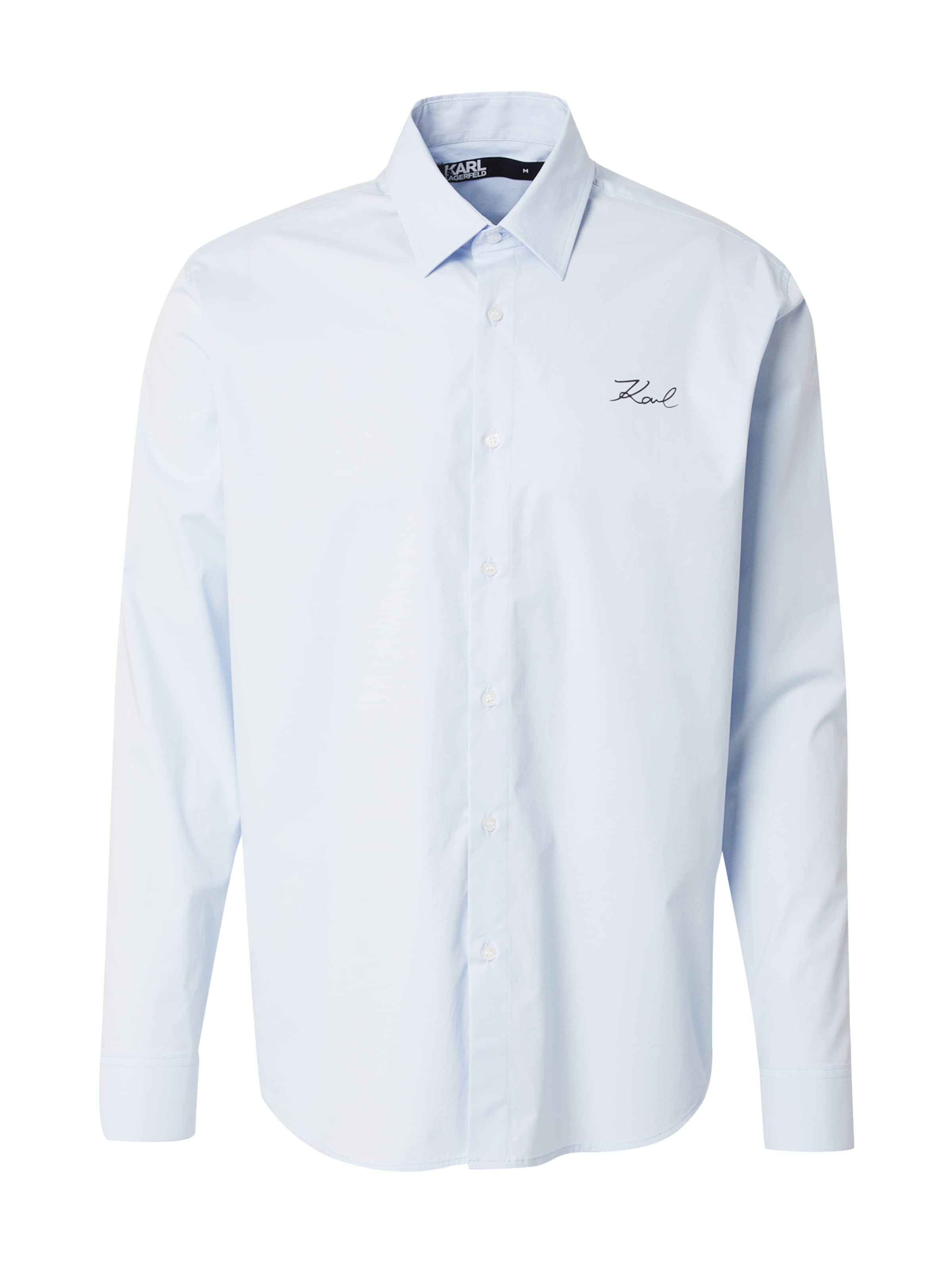 Camicia Karl Lagerfeld di colore blu chiaro / nero, Visualizzazione prodotti