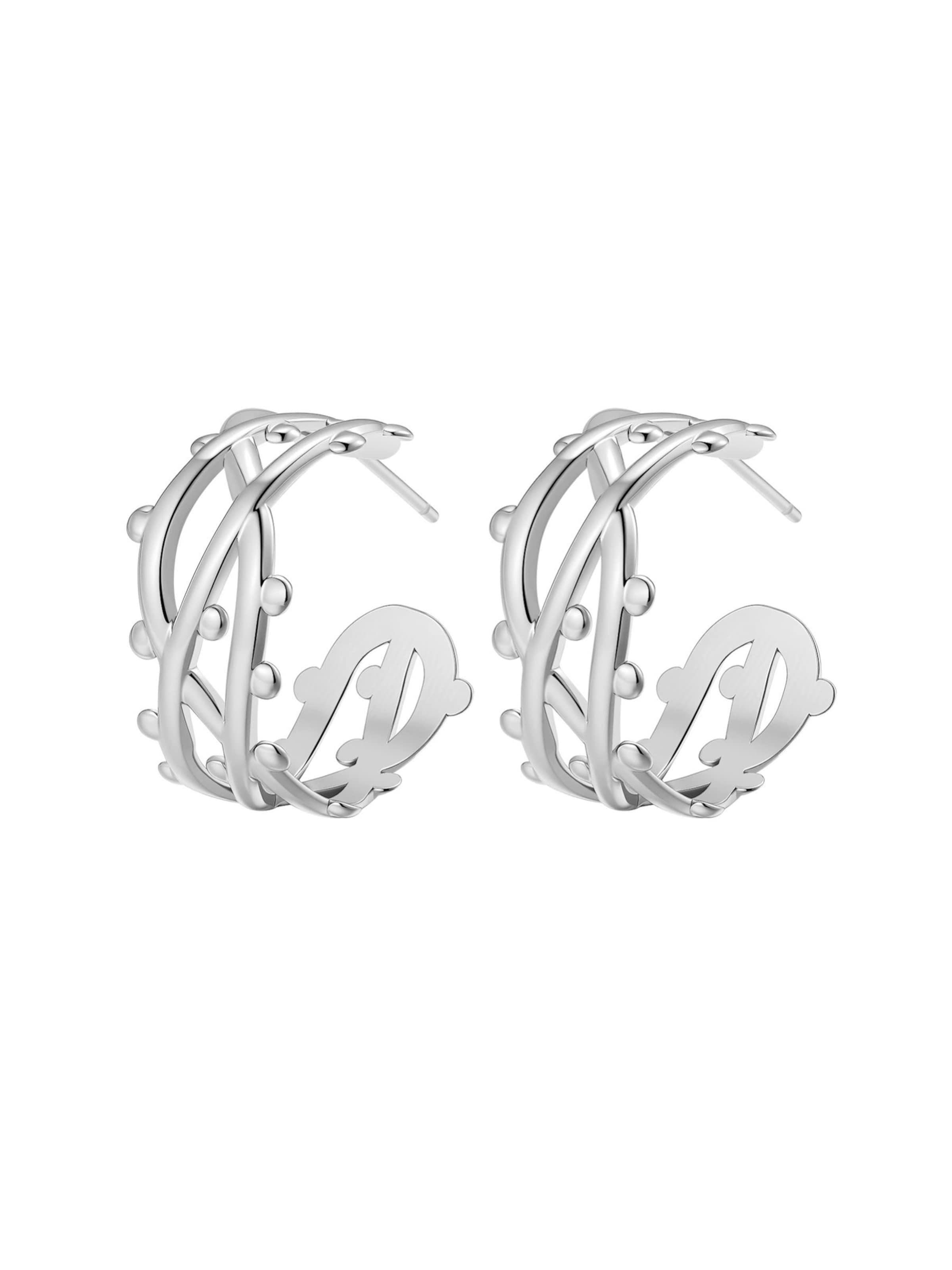 Hey Happiness Boucles d'oreilles 'Bubble Twist Hoop' en One Size en argent, Vue avec produit