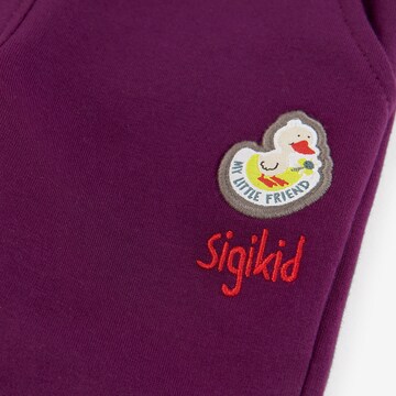 SIGIKID - Tapered Calças 'MY LITTLE FRIEND' em roxo