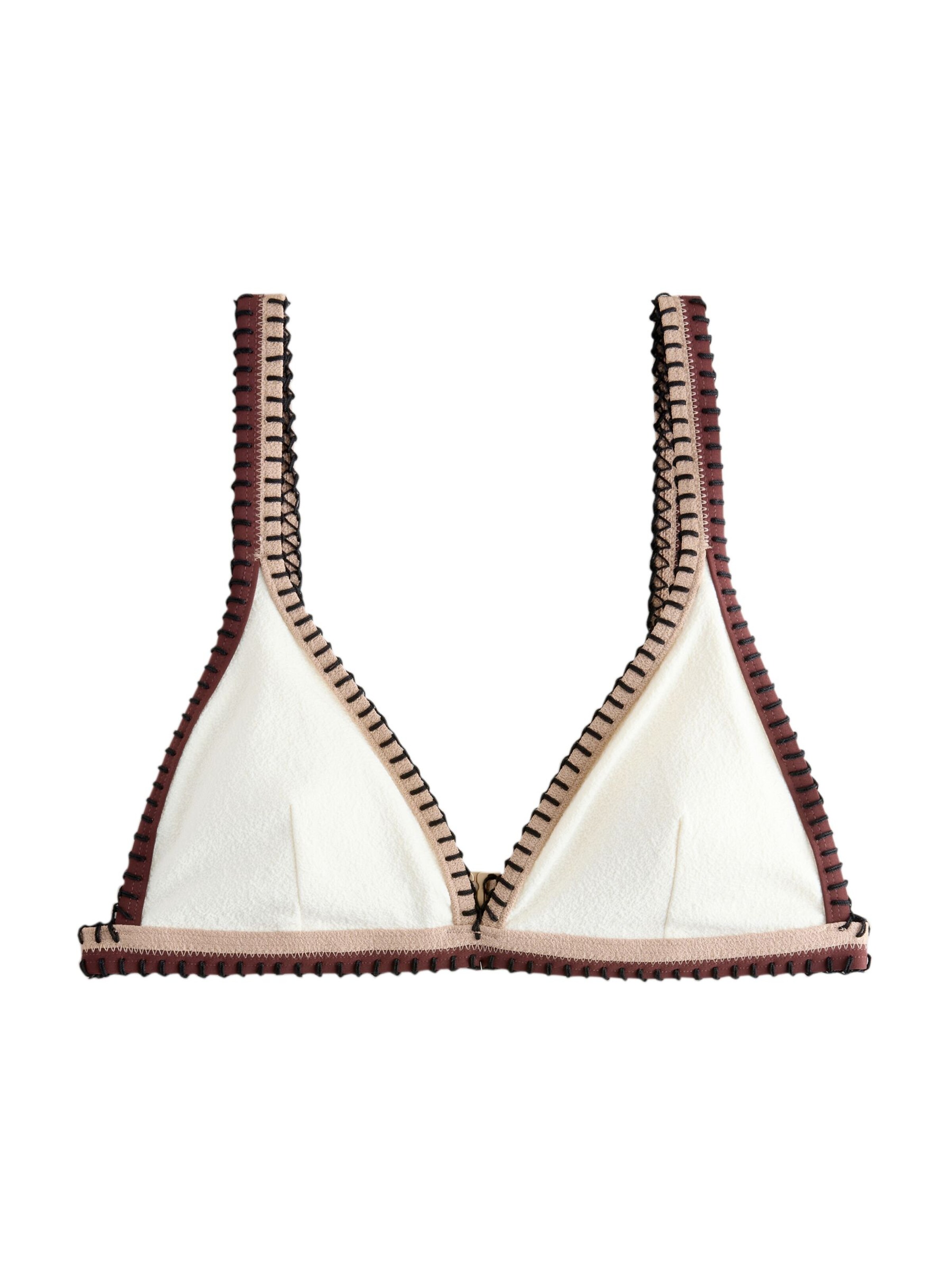 Next Triangle Bikini top in Beige: front