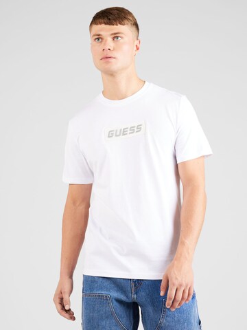 T-Shirt fonctionnel 'CALVIN' GUESS en blanc : devant