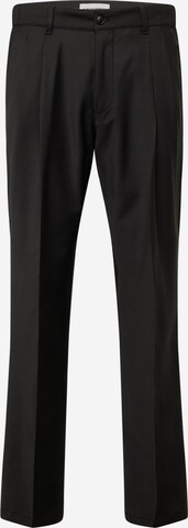 DRYKORN Regular Trousers with creases 'LEEK' in Black: front