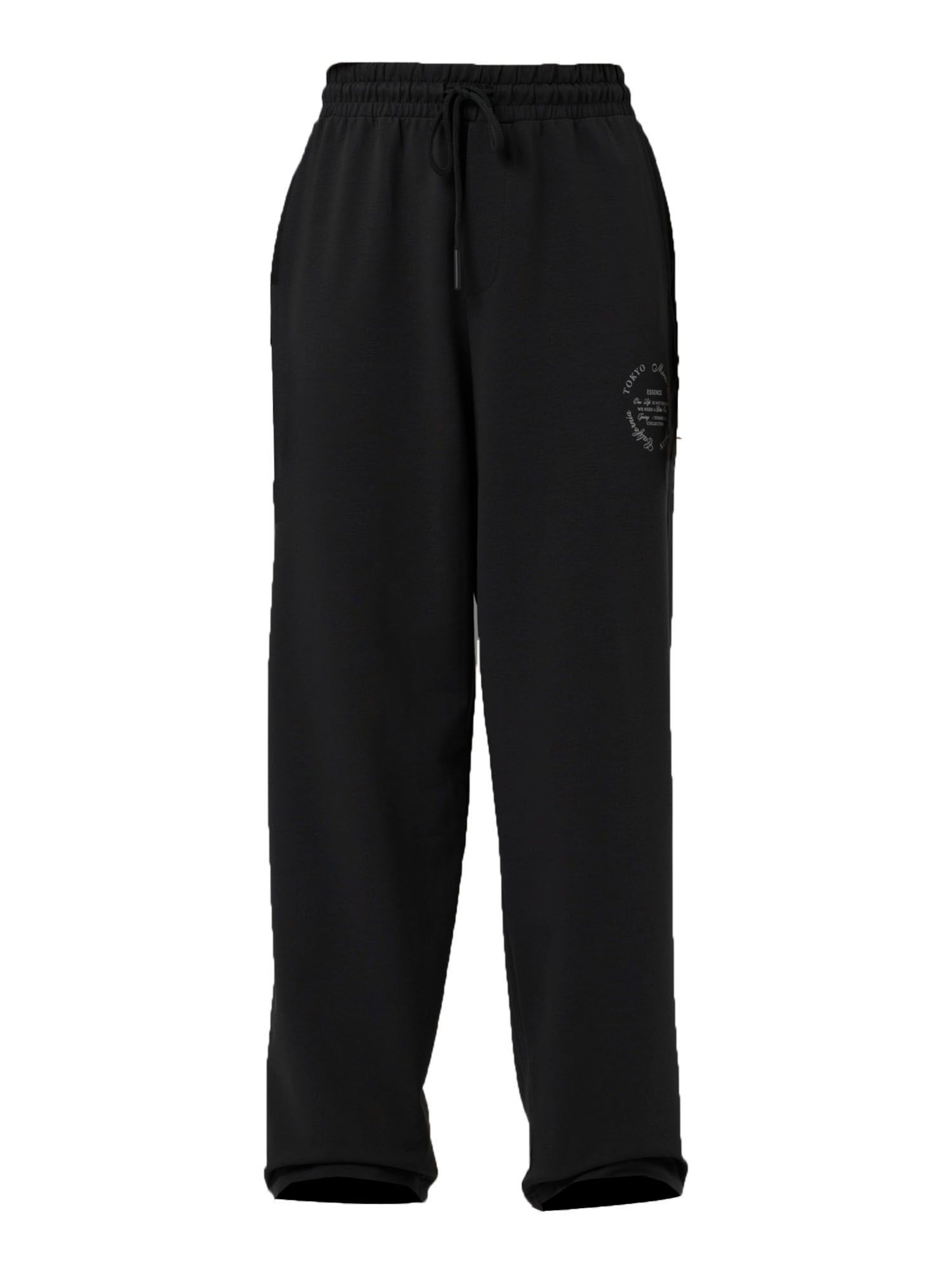 VAMOS CLO Обычный Штаны 'Cotton Flower' в Черный: спереди