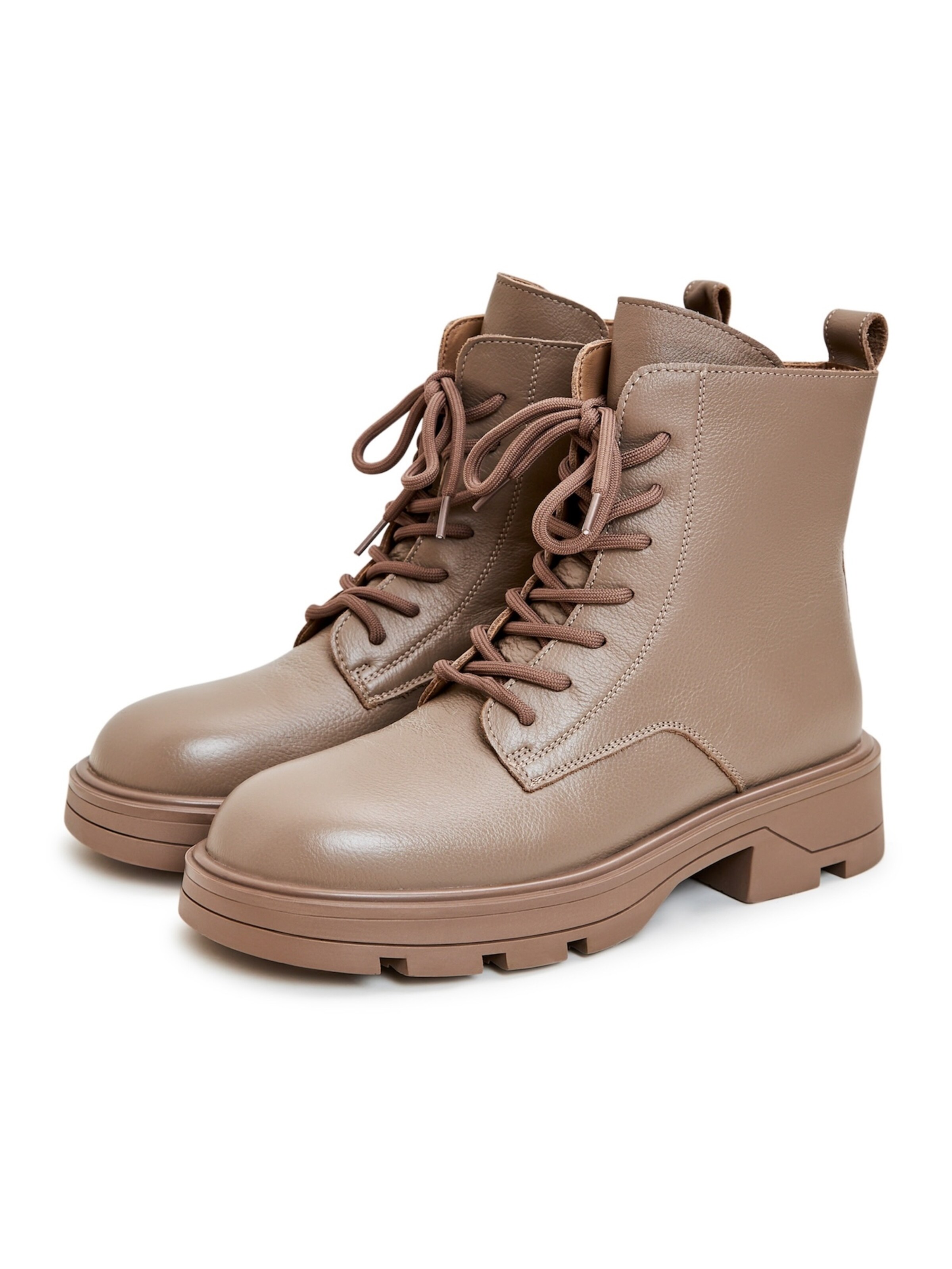 CESARE GASPARI Lace-Up Ankle Boots in Brown