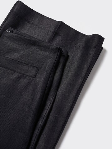 MANGO Zvonové kalhoty Kalhoty s puky 'Smart' – černá