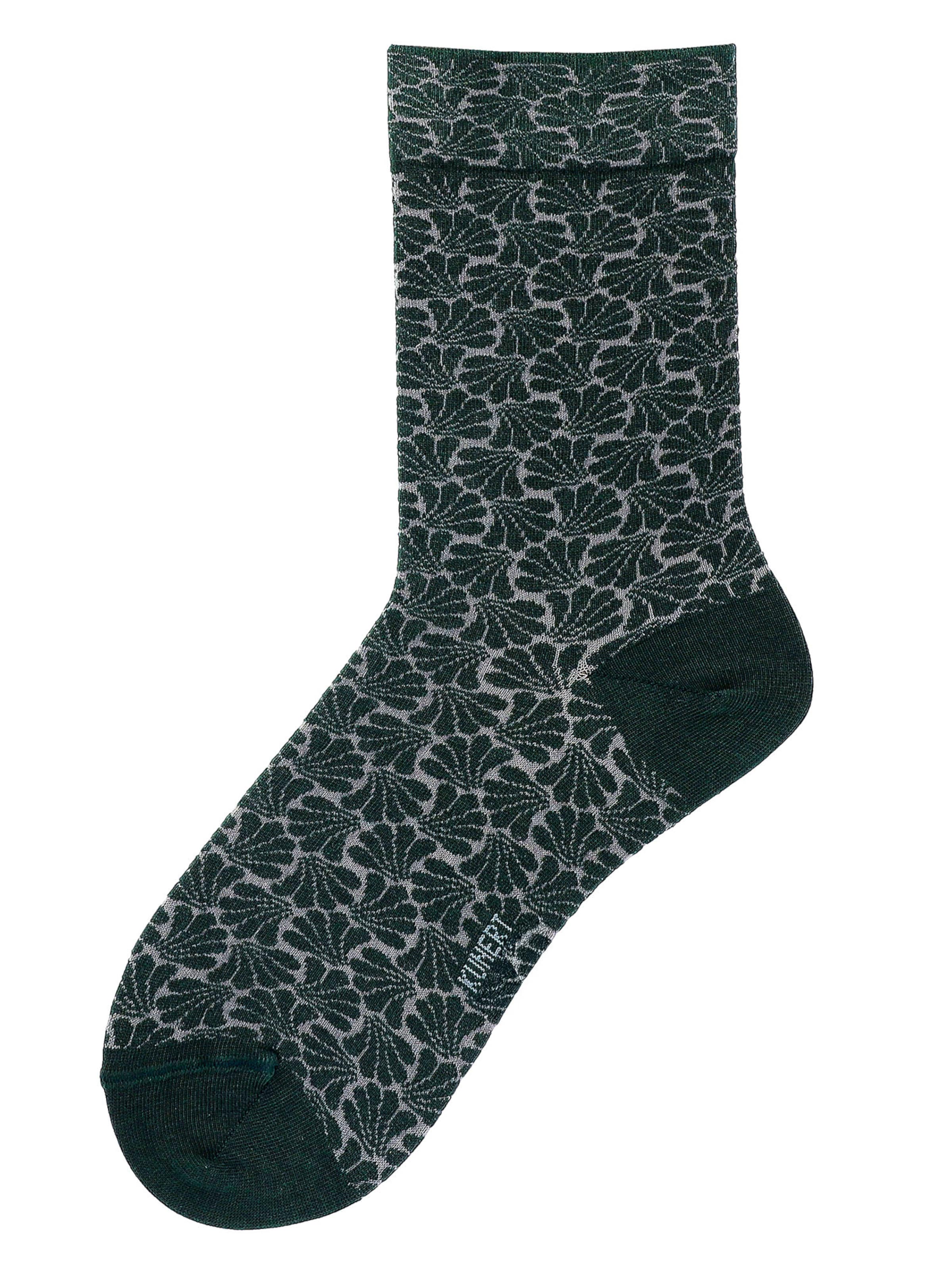 KUNERT Socken 'Ornamental Citynight' in Grün: Vorderseite