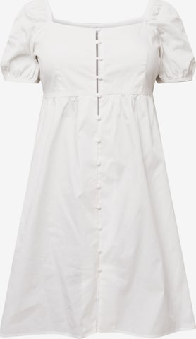 GLAMOROUS CURVE Shirt Dress in White: front