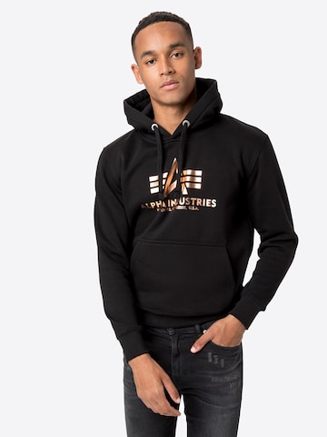 ALPHA INDUSTRIES Regular fit Tréning póló - fekete: elől