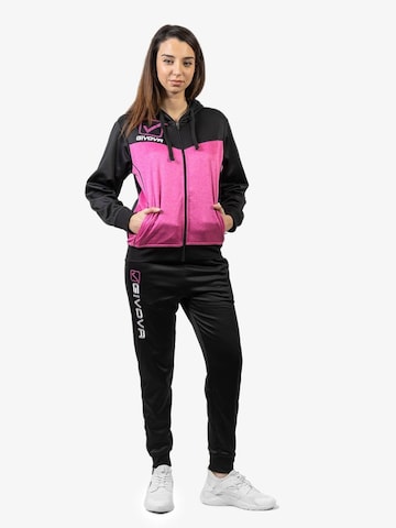 Completo sportivo 'Tuta sportiva Unisex Givova Visa in triacetato TR018 TUTA VISA TRIACETATO GIVOVA' di Givova in nero: frontale