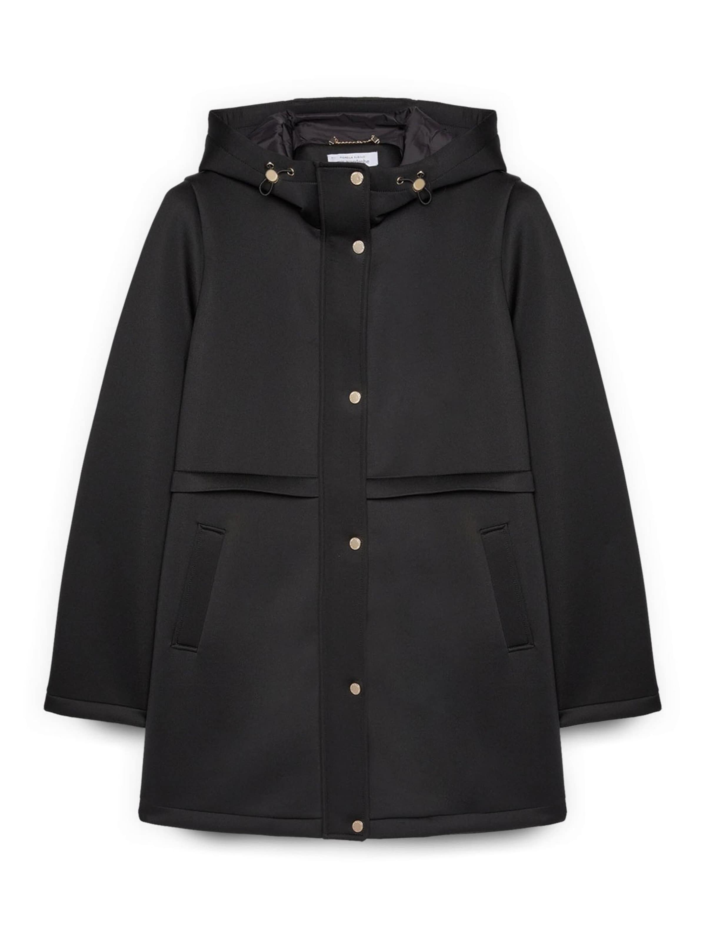 Fiorella Rubino Wintermantel in Zwart: voorkant