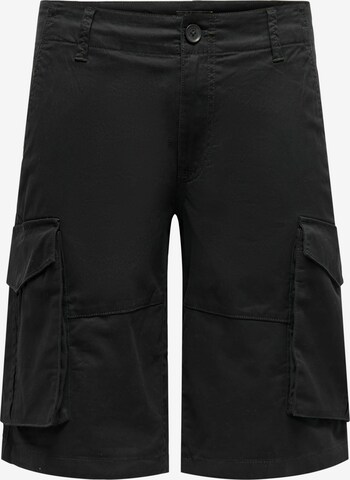 Regular Pantalon cargo 'KIM' Only & Sons en noir : devant