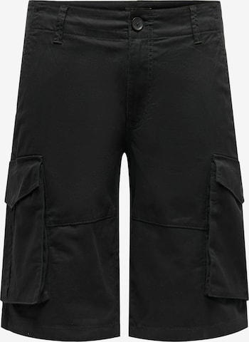 Pantalon cargo 'KIM' Only & Sons en noir : devant