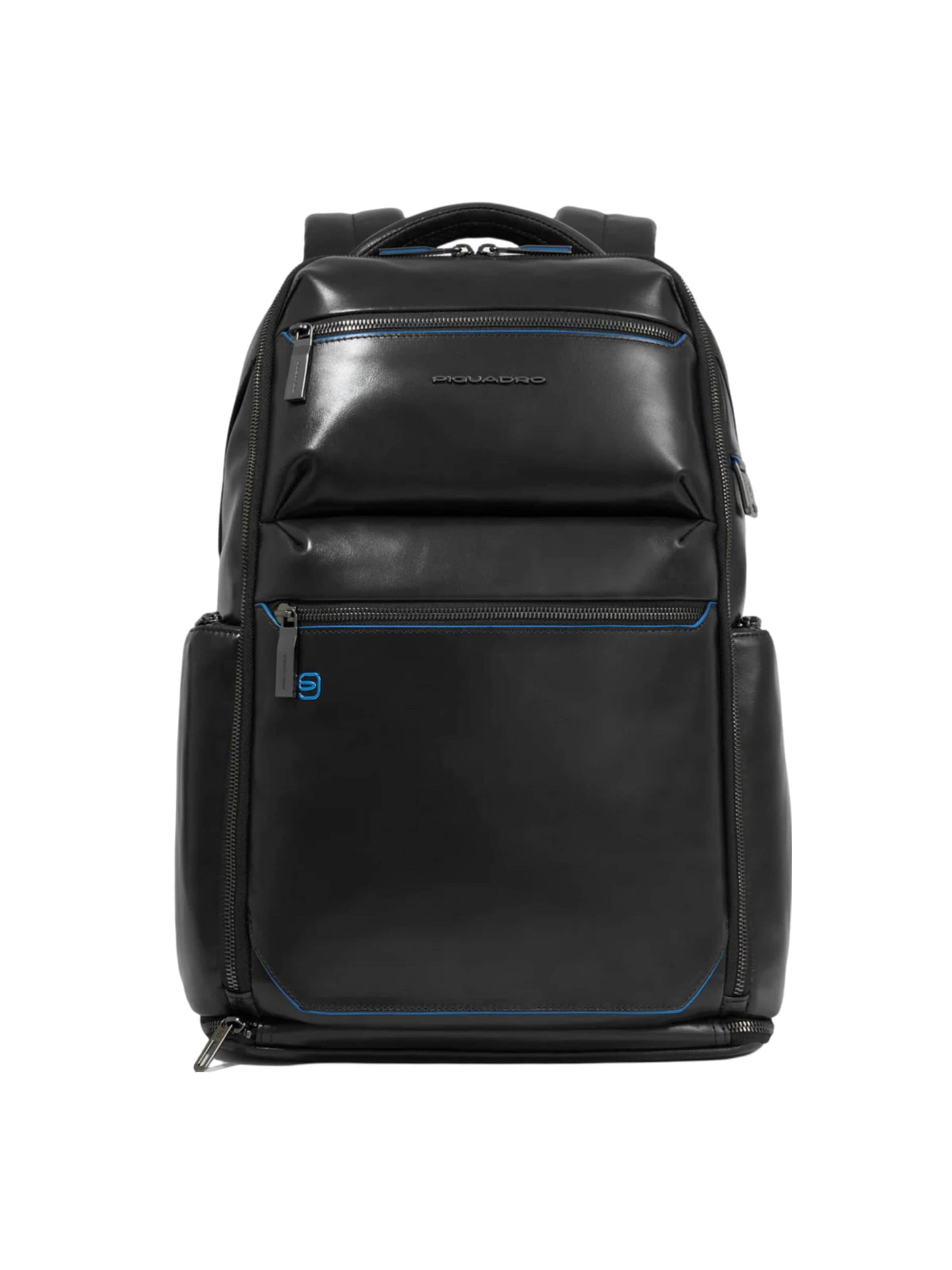 Zaino di Piquadro in nero: frontale