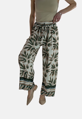 Elara Wide Leg Bukser i grøn: forside