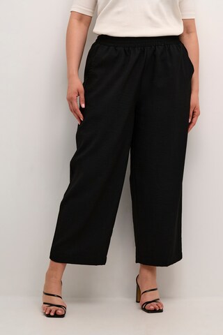 KAFFE CURVE Loose fit Trousers 'Hermina' in Black: front