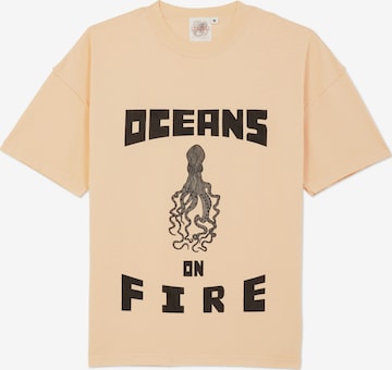 oranžinė The Rad Black Kids Marškinėliai 'Oceans on Fire T-shirt Peach': priekis