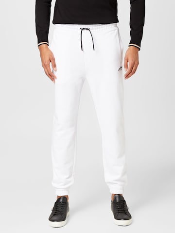 HUGO Tapered Broek 'Drasilia' in Wit: voorkant