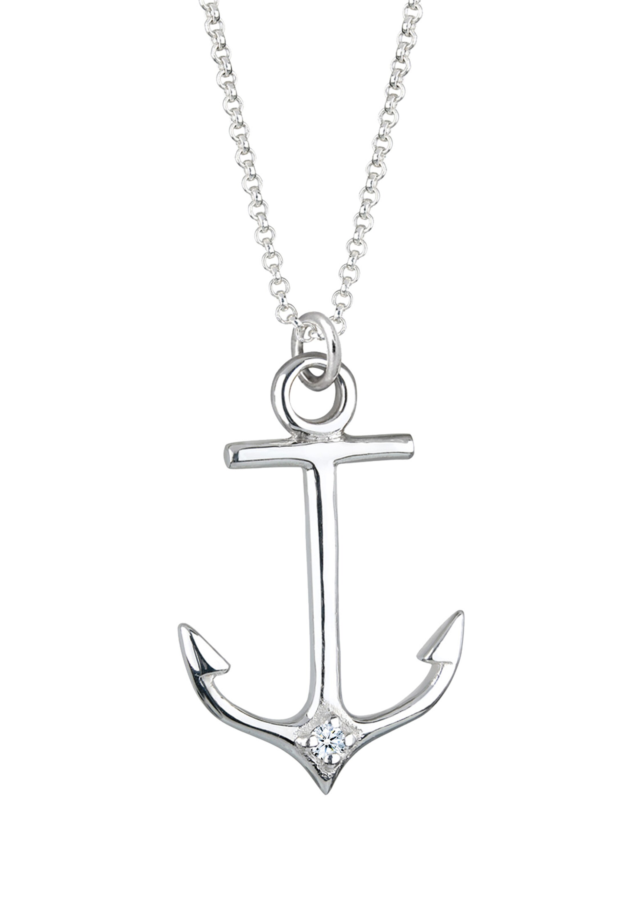 Elli DIAMONDS Ketting 'Anker' in Zilver
