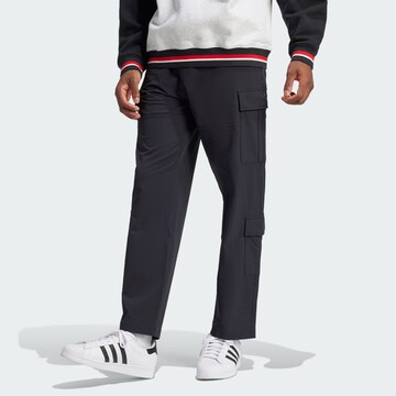 ADIDAS ORIGINALS Loosefit Cargobroek 'Quad' in Zwart: voorkant