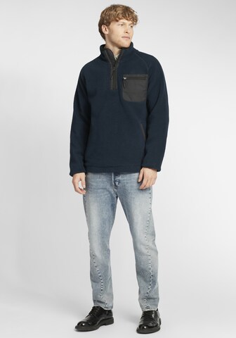 INDICODE JEANS Fleece Jacket 'Trout' in Blue